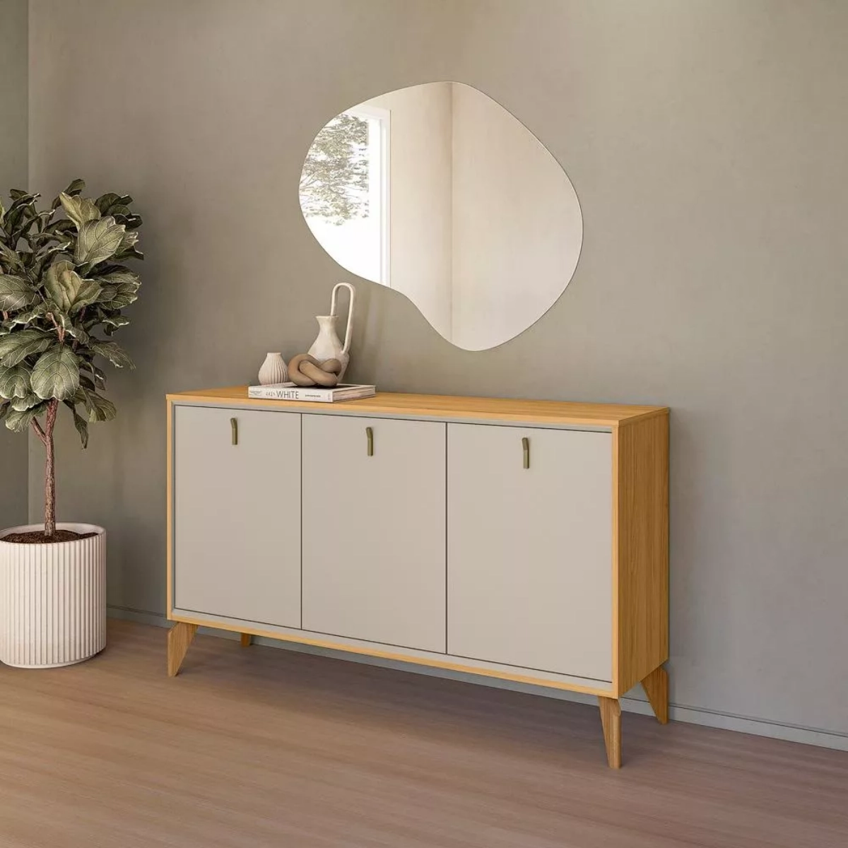 Buffet Linea Aura 1.40 Tauari Off White Fosco