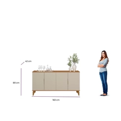 Buffet Linea Evora 1.60  Jequitibaoff White Fosco