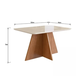 Mesa Zamarchi Ref.150Mc 120X90 Canela Tp Vd Off White