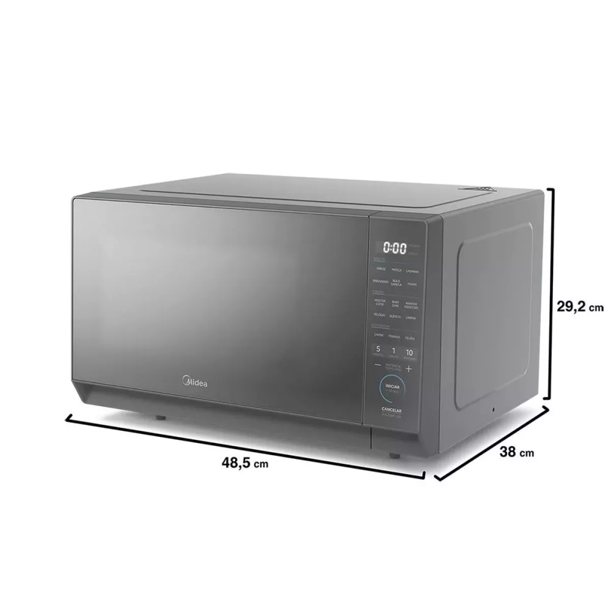 Forno Microondas Midea Mhp27S2 27L Prata Espelhado