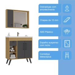 Conjunto De Banheiro Ozini 80 Pat Ber Mel Graf 82015