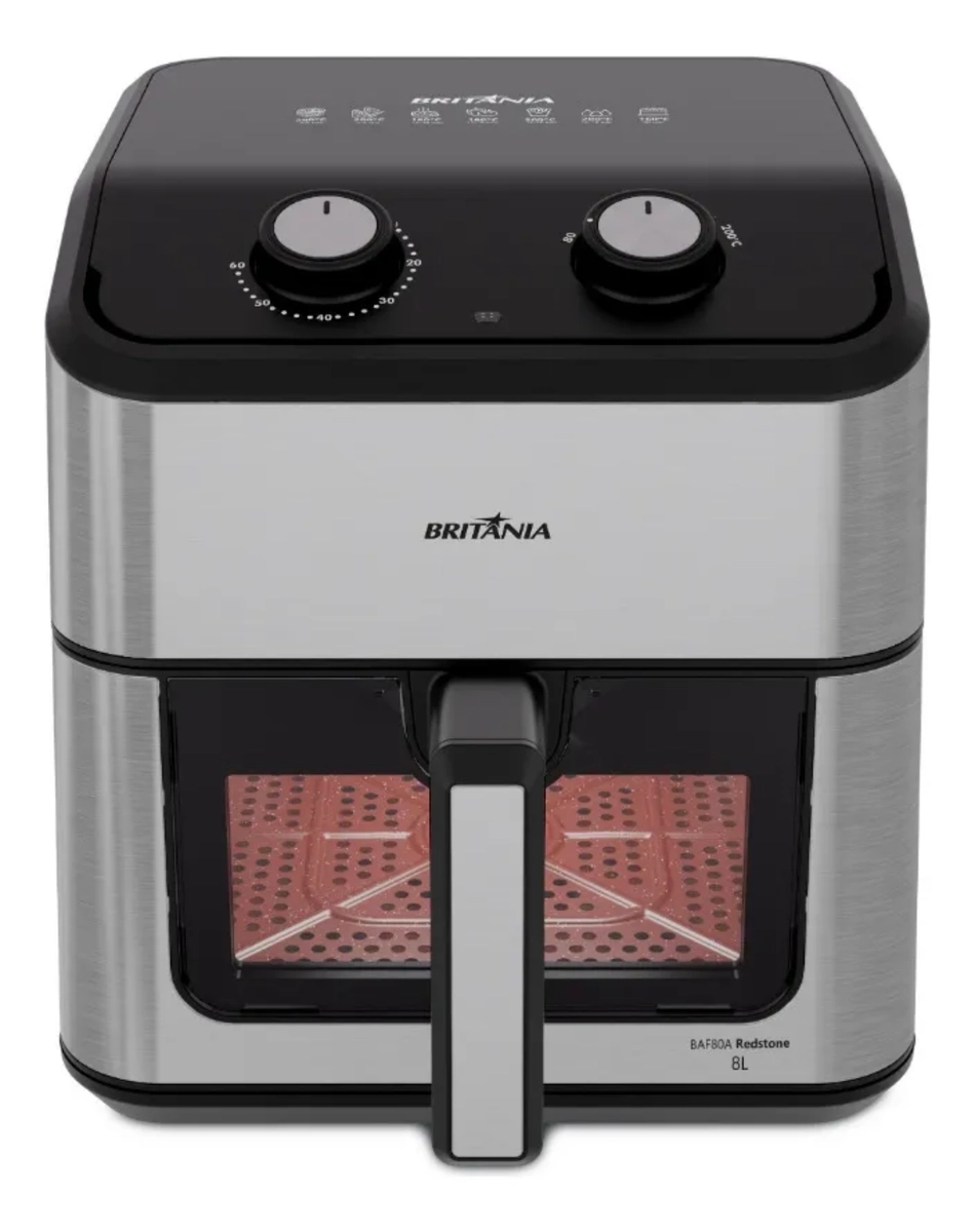 Fritadeira Britania Air Fryer 8Lts 1900W Baf80A 110V