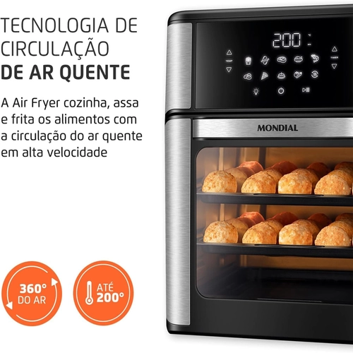 Fritadeira Mondial Oven 12Lts Air Fryer Afon-12L-Bi