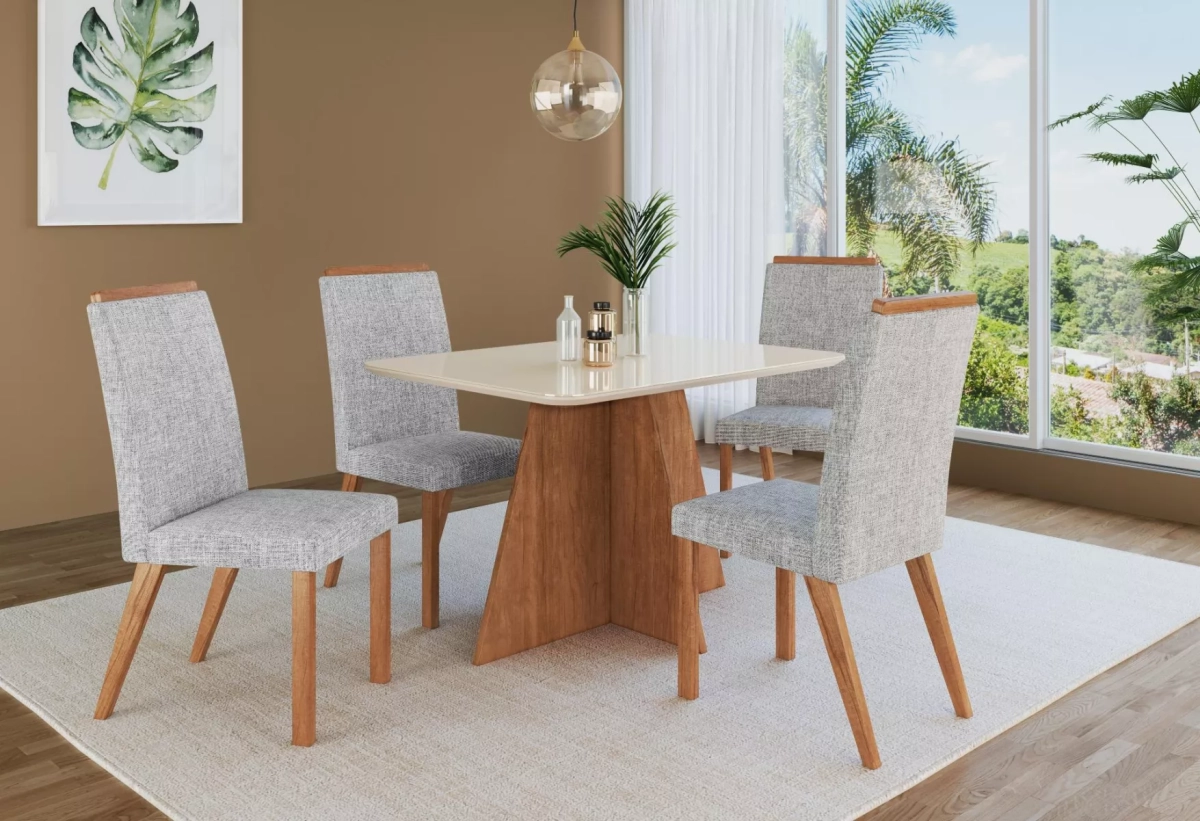 Conjunto Mesa com 4 Cadeiras Zamarchi