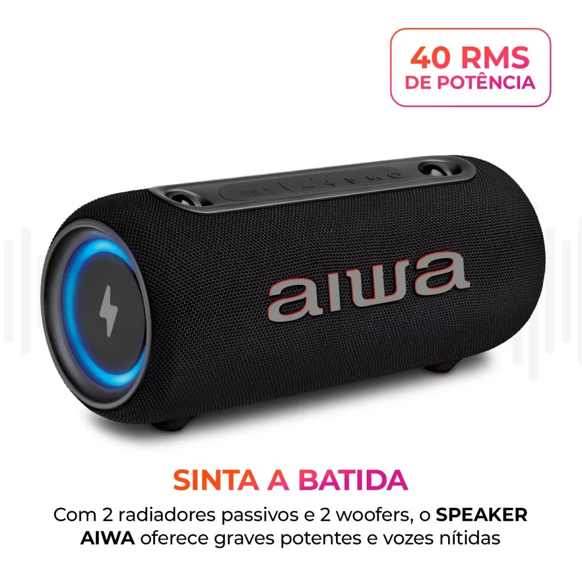 Caixa Aiwa Speaker Sp04Lb 40W Ipx5 Pto