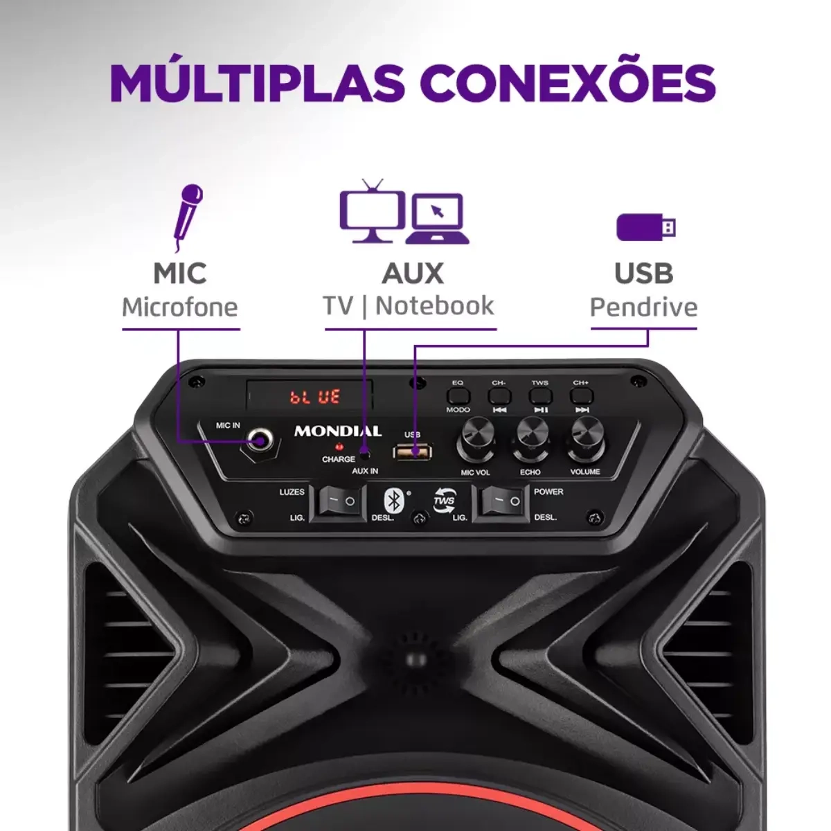 Caixa Mondial Cm250 Partyplus 250W Pto