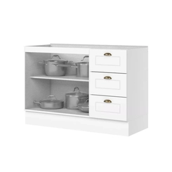 Balcao Henn  120Cm  2 Pts 3 Gav Americana Branco Sob
