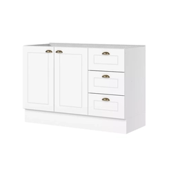 Balcao Henn  120Cm  2 Pts 3 Gav Americana Branco Sob