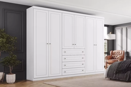 Guarda Roupa Henn Americano 06 Portas Branco D205-05