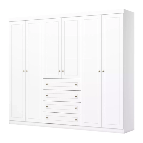 Guarda Roupa Henn Americano 06 Portas Branco D205-05