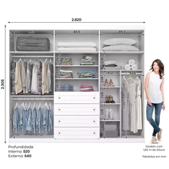 Guarda Roupa Henn Americano 06 Portas Branco D205-05
