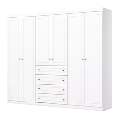 Guarda Roupa Henn Americano 06 Portas Branco D205-05
