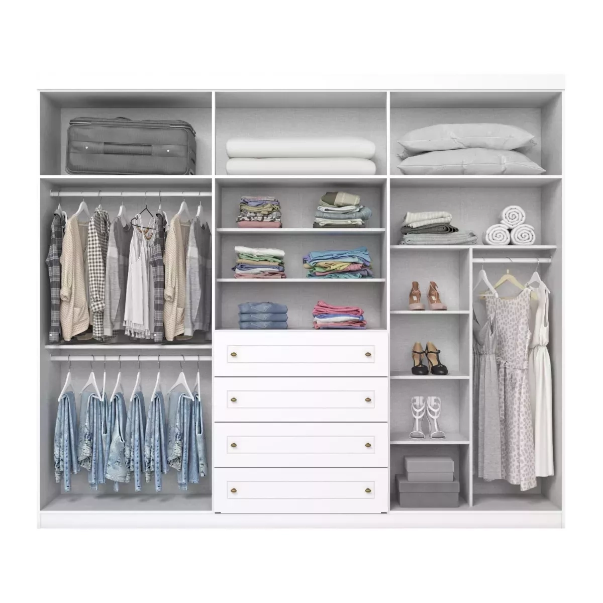 Guarda Roupa Henn Americano 06 Portas Branco D205-05