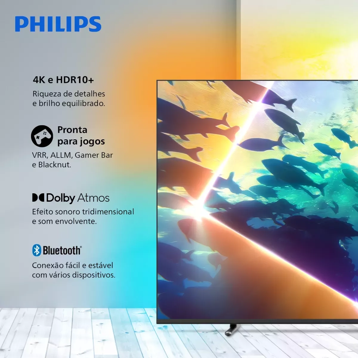 Tv Philips Smart 55 4K Ambilight Titan 55Pug810078