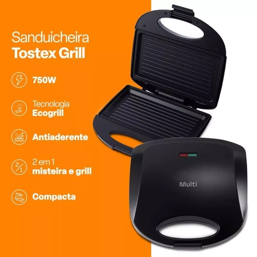 110V Sanduicheira Multi Tostex Grill 750W Ce043