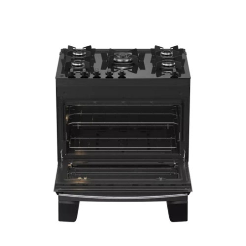 Fogao Atlas 5B Agile Up Glass Preto Nv