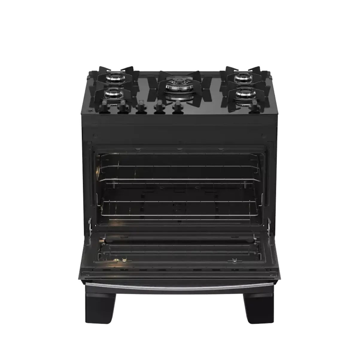 Fogao Atlas 5B Agile Up Glass Preto Nv
