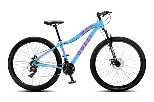 Bicicleta Colli Aro 29 Saphira Aluminio 21V Azul Rosa Ne