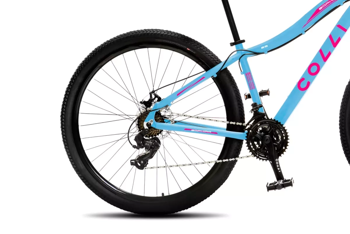 Bicicleta Colli Aro 29 Saphira Aluminio 21V Azul Rosa Ne