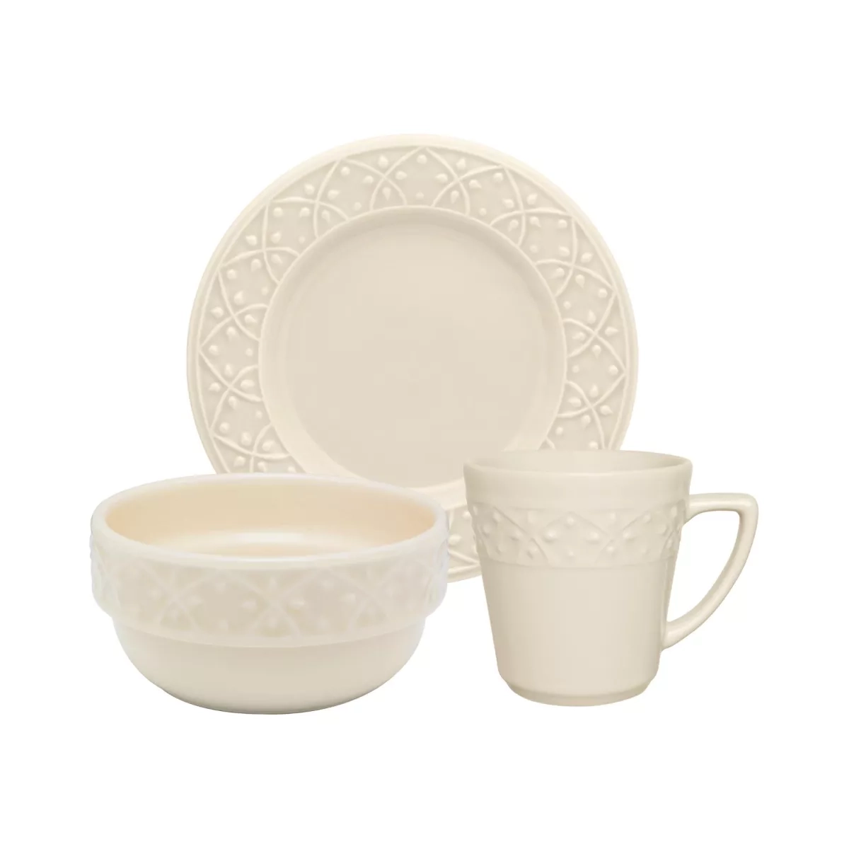 Conj Lanche Oxford 03Pcs Mendi Marfim-Nm08-7301