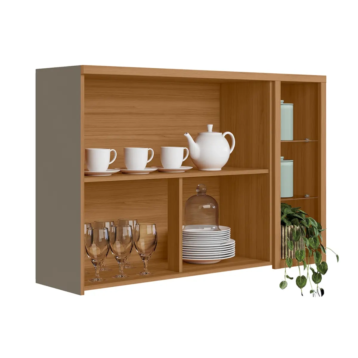 Armario Aereo Linea Allure 1.20 2Pt Jequitiba Gris