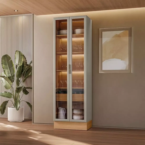 Cristaleira Linea Allure 70Cm Com Rodape