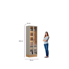 Cristaleira Linea Allure 70Cm Com Rodape