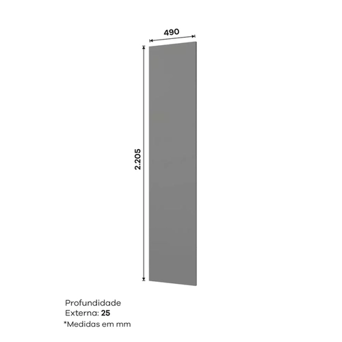 Lateral Henn 490Mm Cinza C429-131