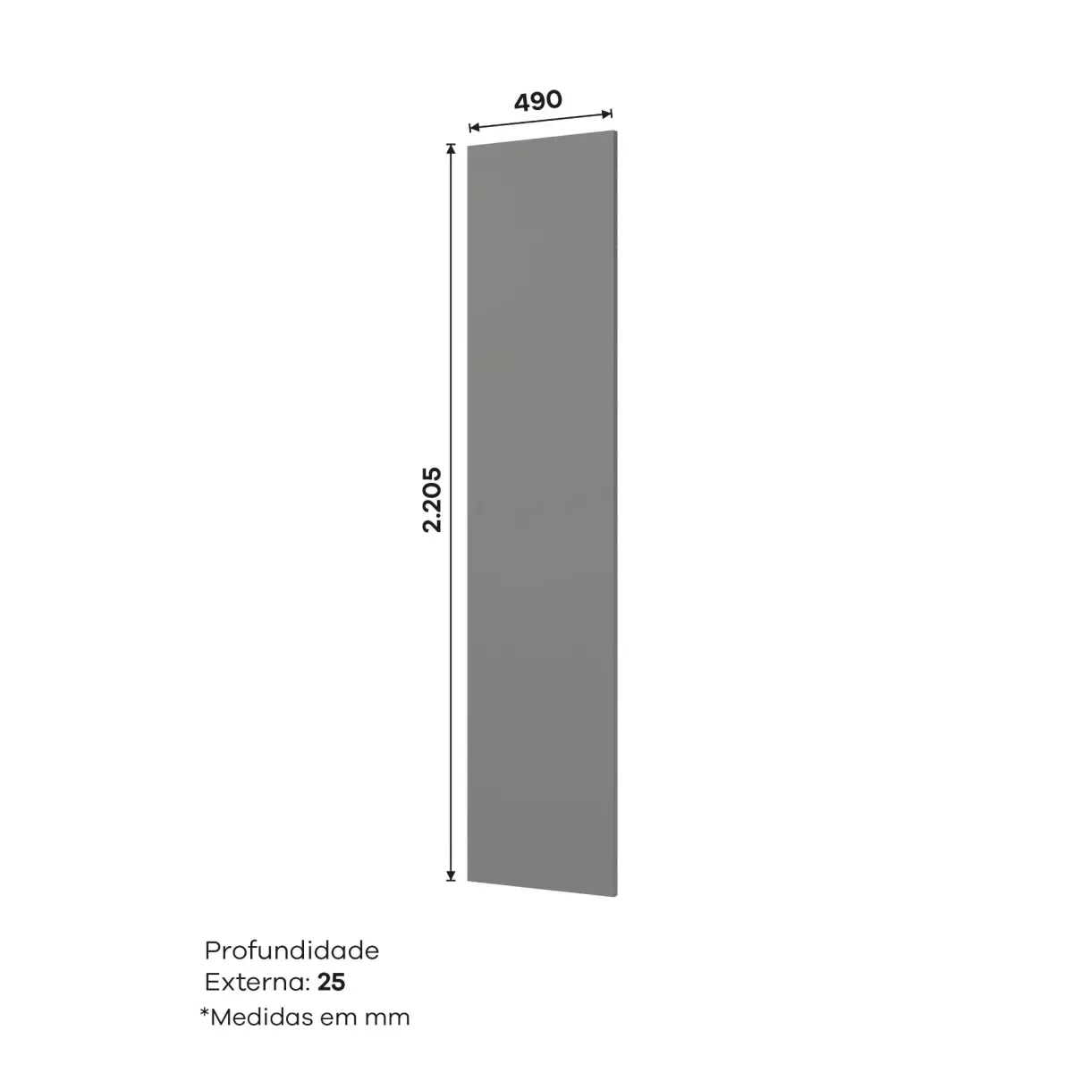 Lateral Henn 490Mm Cinza C429-131