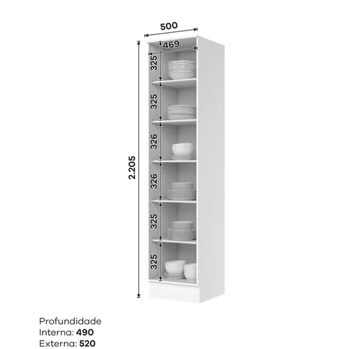 Paneleiro  Americana 50Cm 01 Pt  Branco C372-05