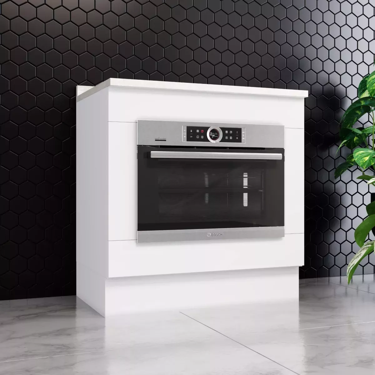 Balcao Henn Americana 80Cm Embutir Forno Branco C367-05