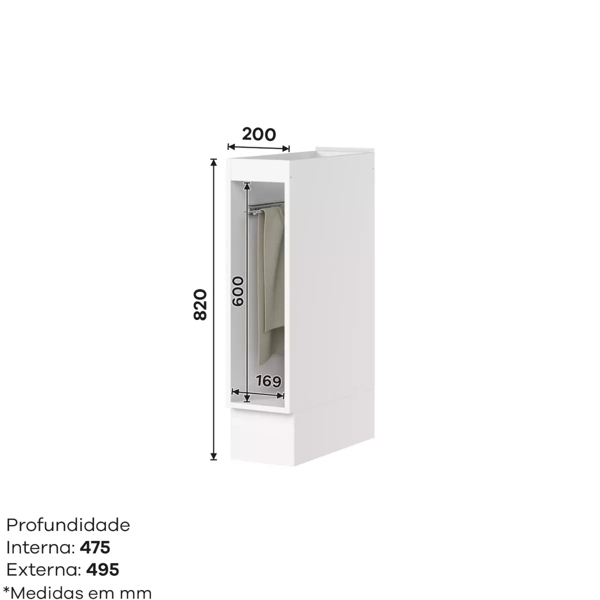 Balcao Henn Americana 20Cm Branco C371-05