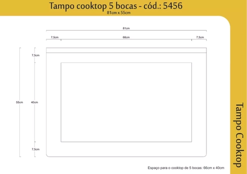 Tampo Aj Rorato Cooktop Pfogao 5Bc Preto