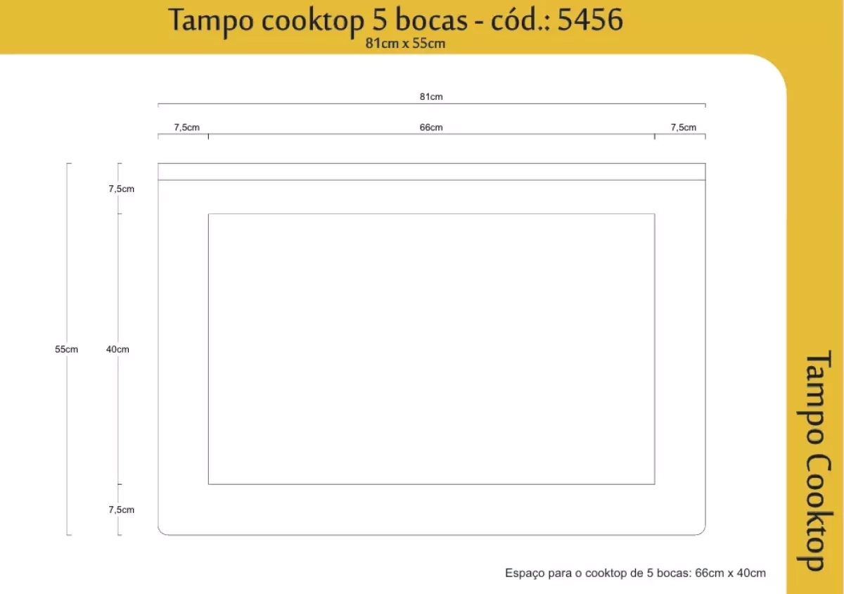 Tampo Aj Rorato Cooktop Pfogao 5Bc Preto