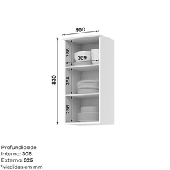 Balcao Henn Americana 40Cm 1Pt Branco C6505
