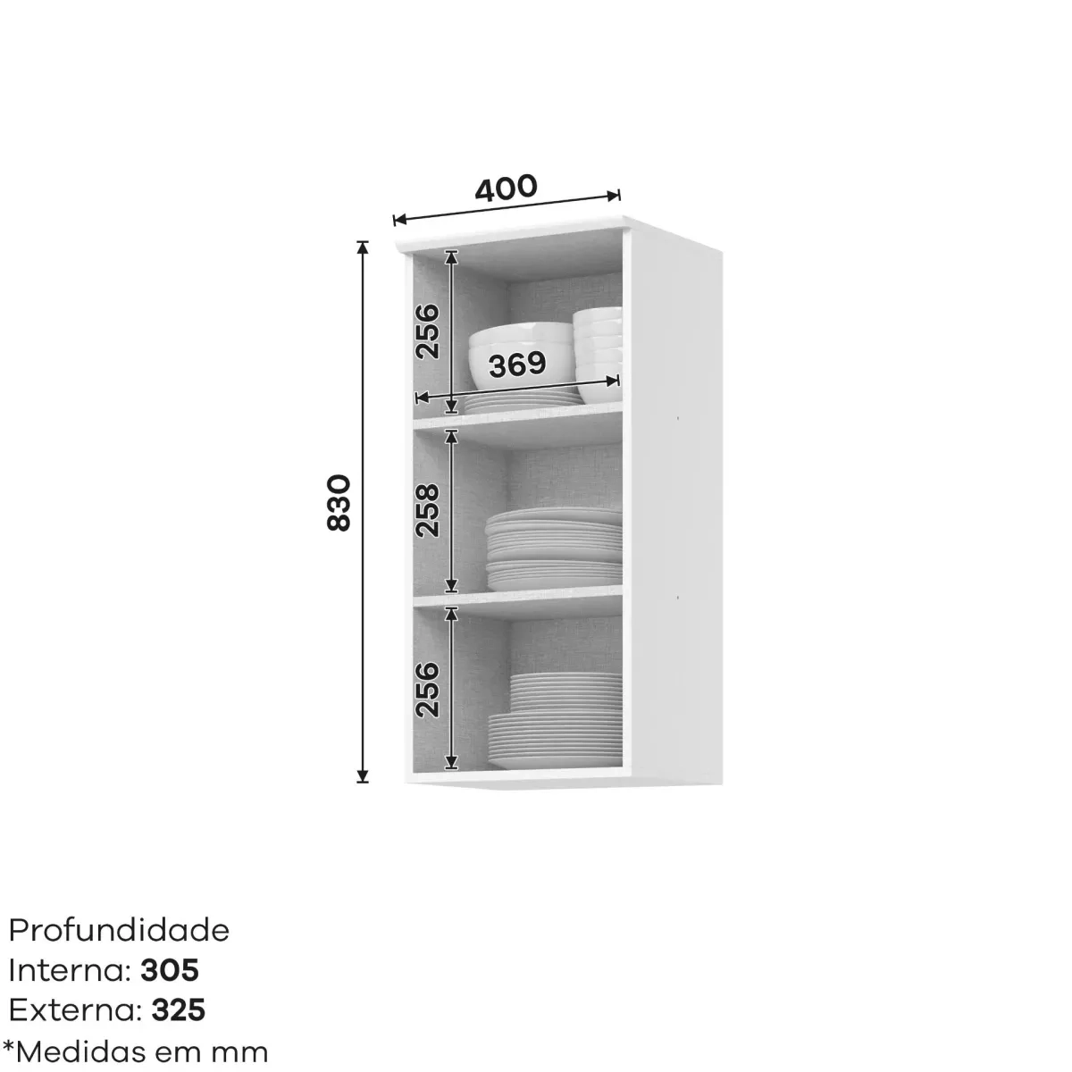 Balcao Henn Americana 40Cm 1Pt Branco C6505