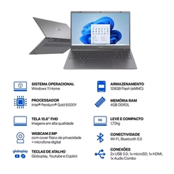 Notebook Ultra Ub365 Pentium 6500Y 128Ssd 4Gb W11