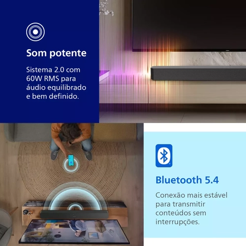 Caixa Soundbar Philips Tab4000 60W Pto