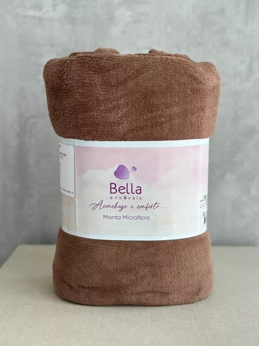 Manta Bella Duo Plush Casal 1.80Mx2.20M Tabaco