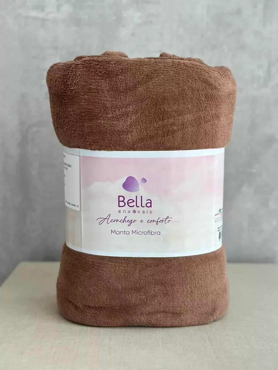 Manta Bella Duo Plush Casal 1.80Mx2.20M Tabaco