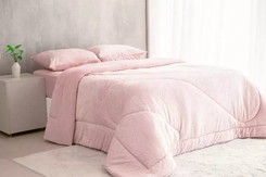 Edredom De Plush Splendore Queen 1 Peca Rose