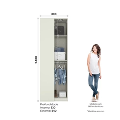 Guarda Roupa Henn Canto Reto 01 Pt Seletto Areia Mc14-