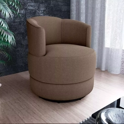 Poltrona Matrix Maserlha Giratoria  Boucle Marrom Tc E498