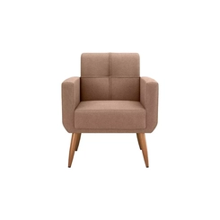 Kit Poltrona E Puff Matrix  Havana Tec E498 Boucle Marrom