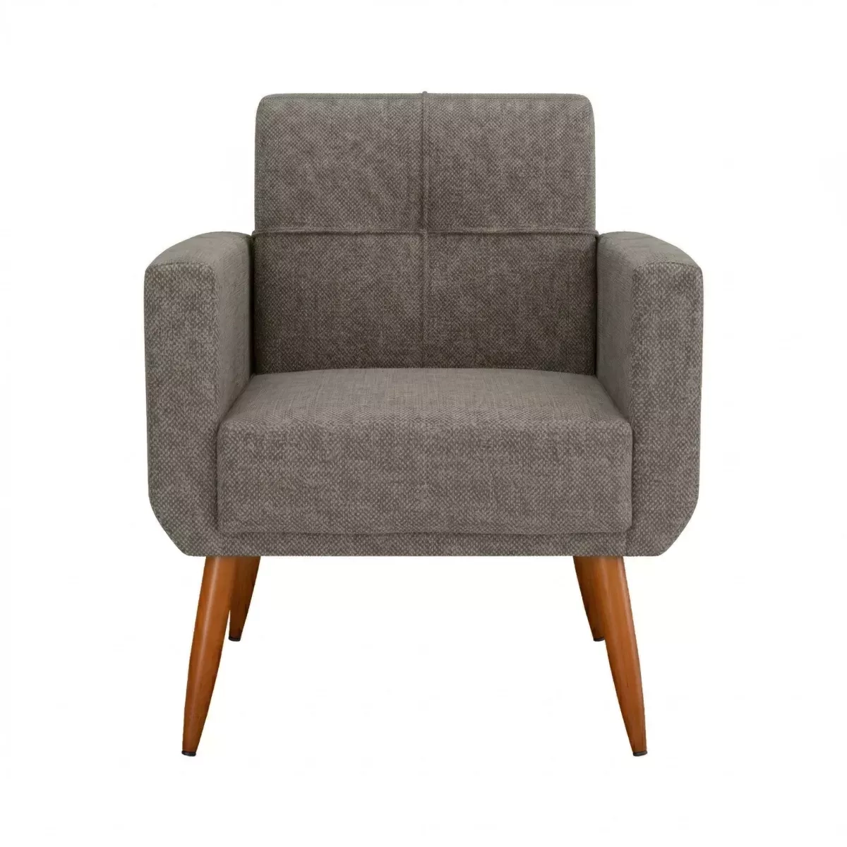 Poltrona E Puff Matrix  Havana Tec C357 Veludo Marrom