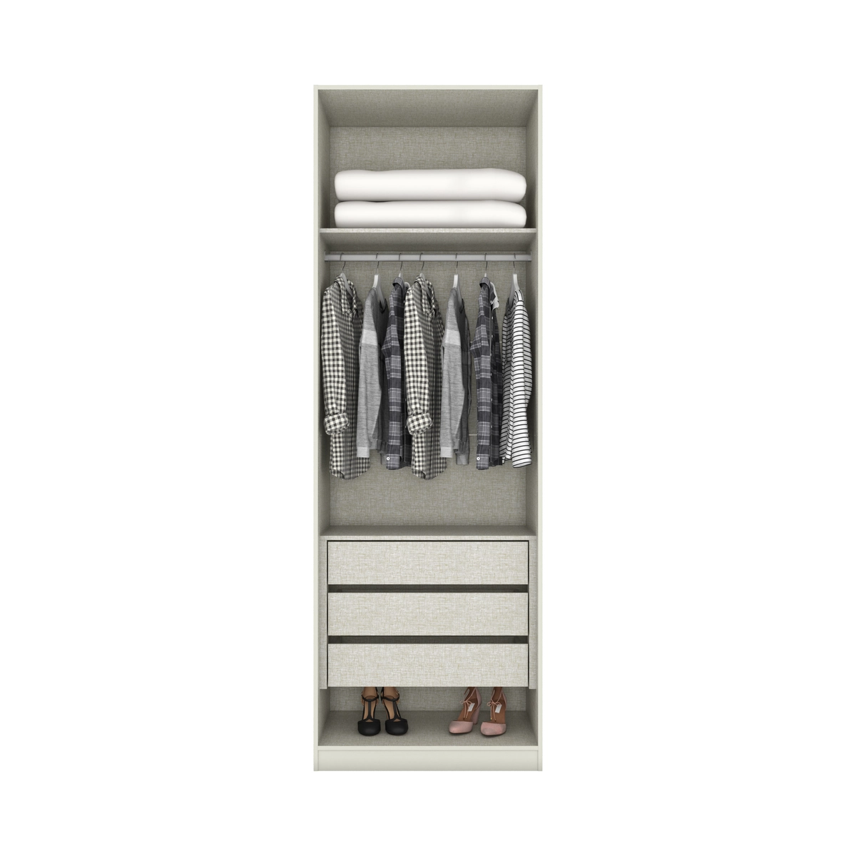Guarda Roupa Henn Seletto 02 Pt 03Gav Areia Mc03-133