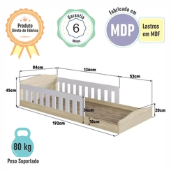 Cama Infantil Completa Montessoriana Chao Carvalho