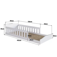 Cama Infantil Completa Montessoriana Chao  Branco