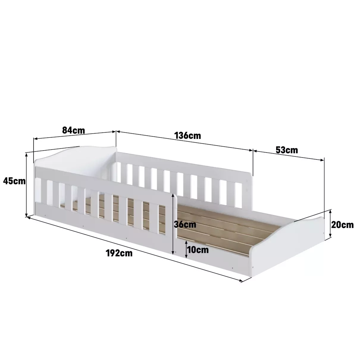 Cama Infantil Completa Montessoriana Chao  Branco