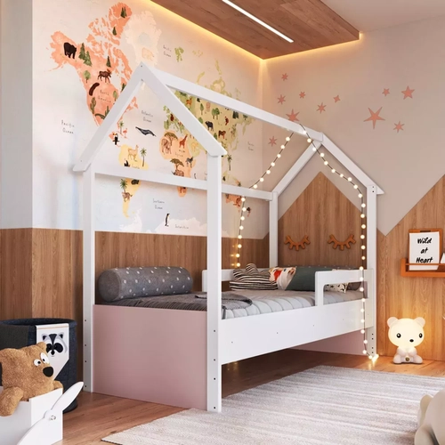 Cama Infantil Completa Montessoriana Branco Crosa